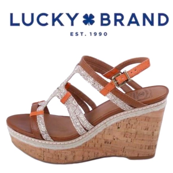 Lucky Brand Shoes - Lucky Brand New Keena Snakeskin Wedge Sandals